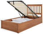 Aspley Single Wooden End Lift Ottoman - Oak Stain | Modern Bedroom Upgrade