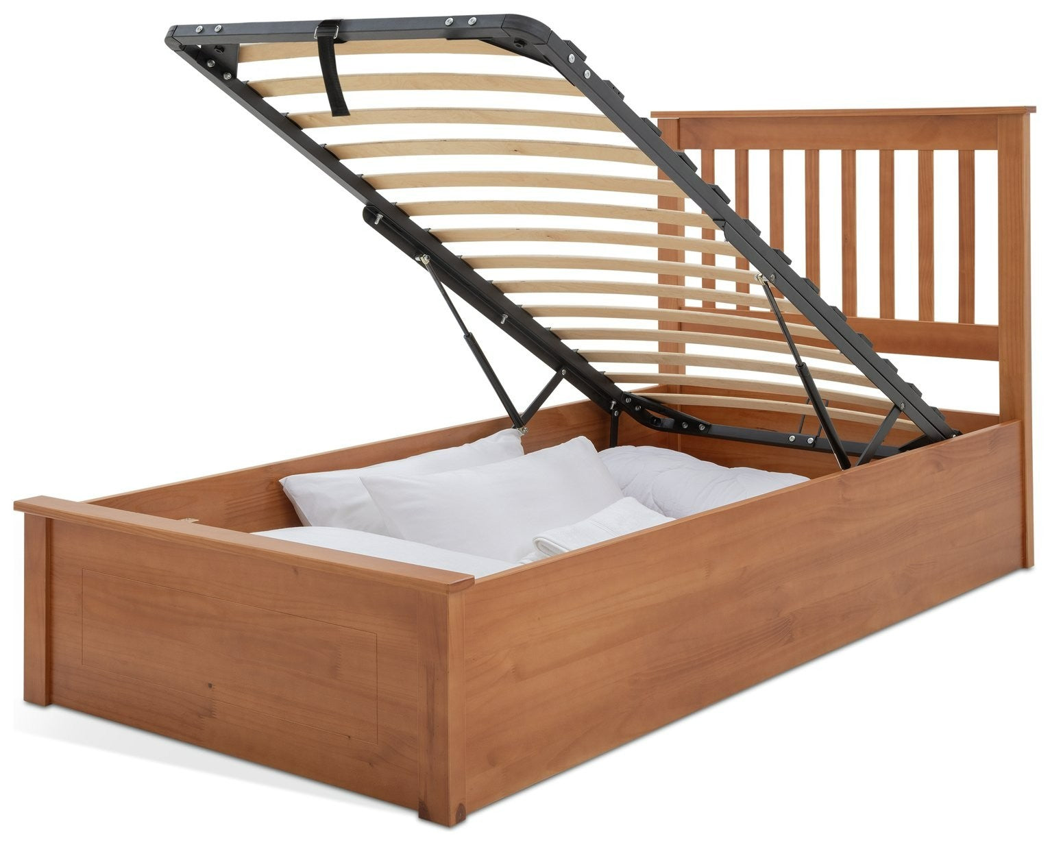 Aspley Single Wooden End Lift Ottoman - Oak Stain | Modern Bedroom Upgrade