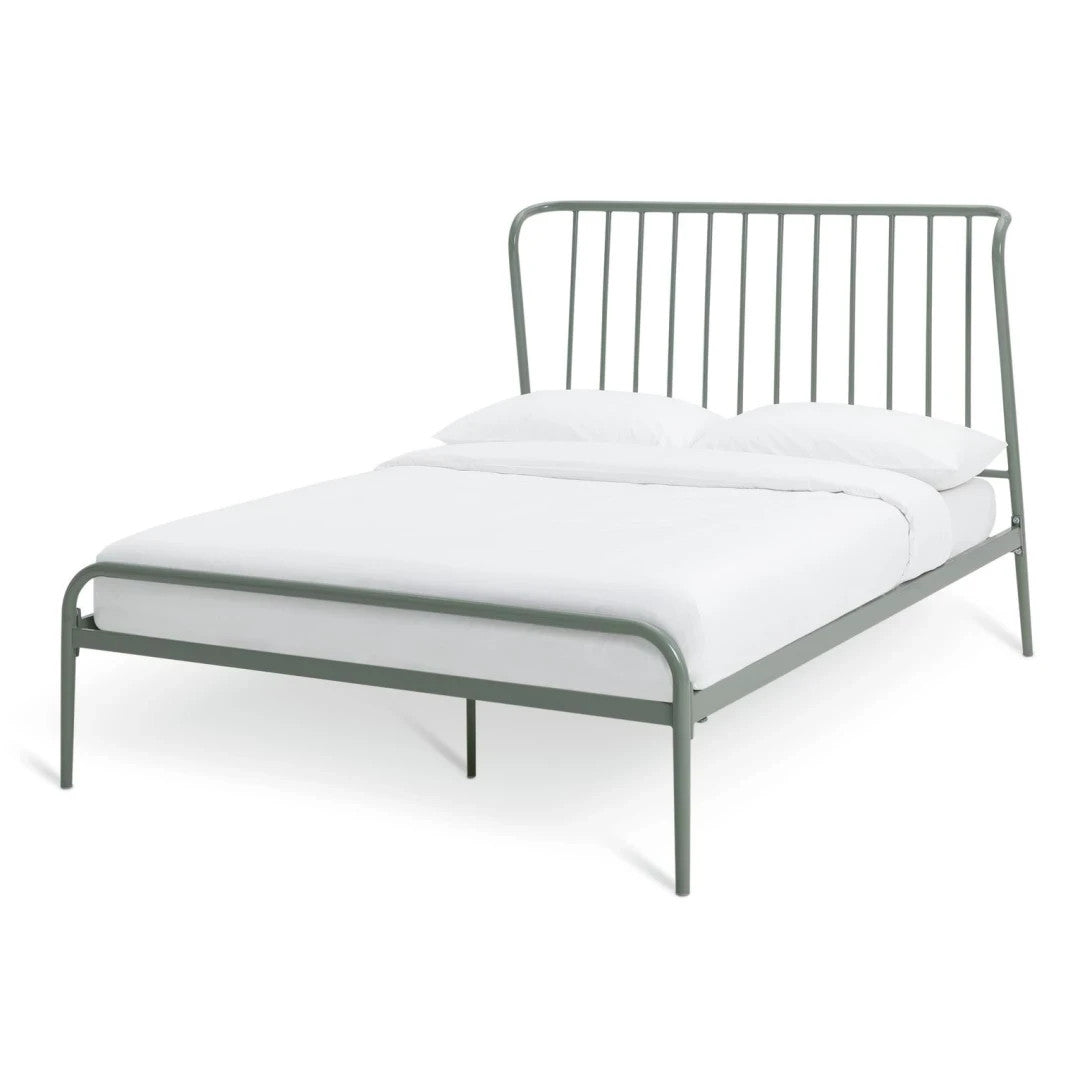 Kanso Small Double Metal Bed Frame Sage Green | Modern Bedroom Furniture Bed