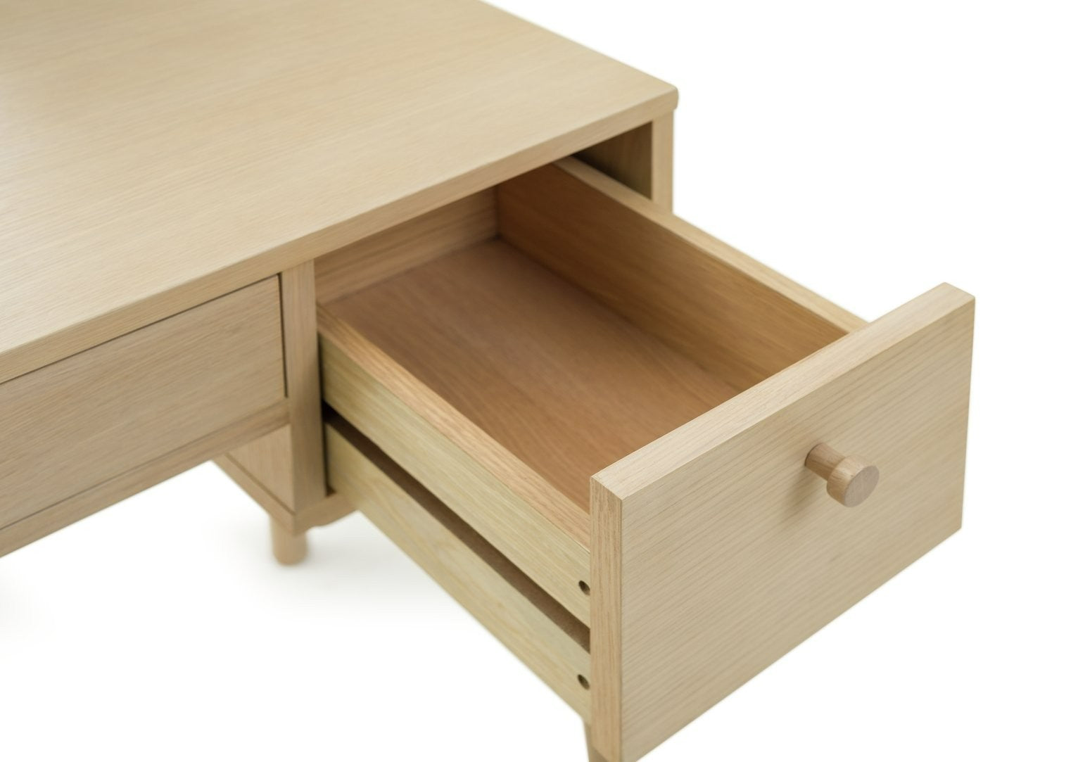 Moorlands 3 Drawer Dressing Table - Light Oak Veneer | Modern Vanity Station