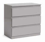 Home Jenson 3 Drawer Chest - Grey Gloss | Organizer Bedroom Furniture