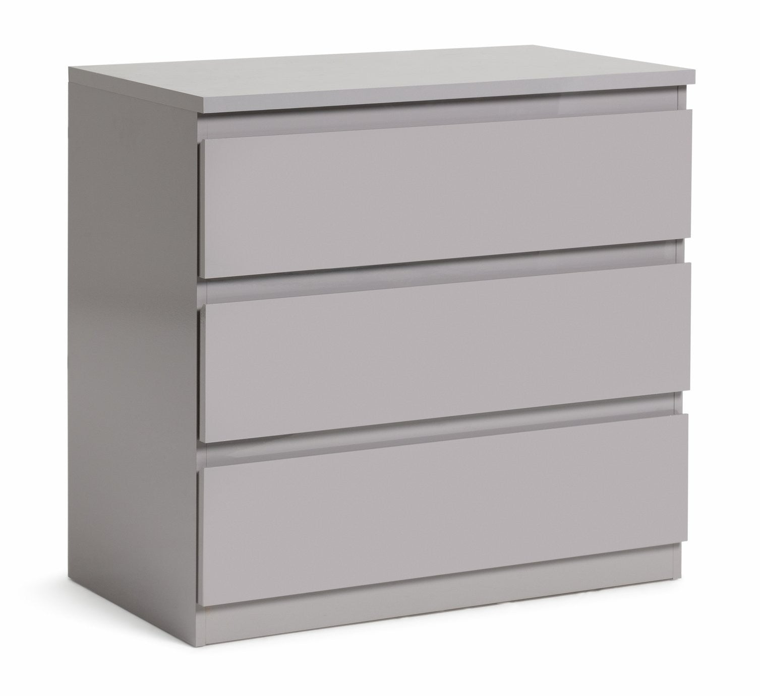 Home Jenson 3 Drawer Chest - Grey Gloss | Organizer Bedroom Furniture