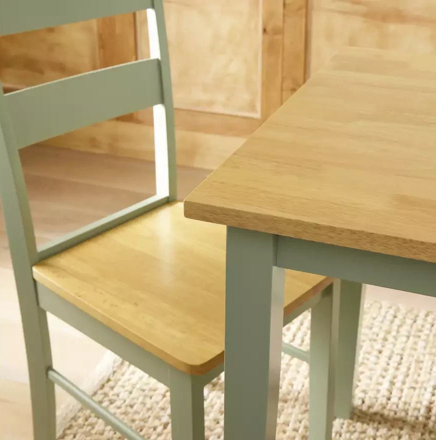 Home Chicago Sage Green Dining Table & 4 Chairs | Kitchen Dining Room Furniture 