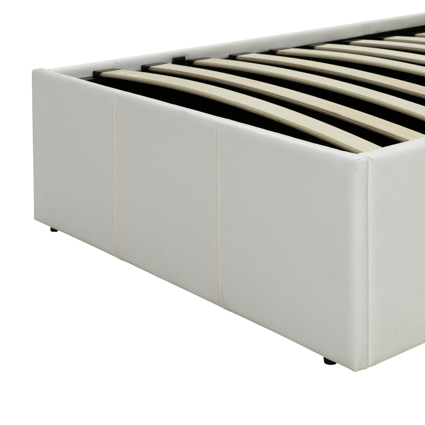 Home Lavendon Single End Lift Ottoman Bed - White | Modern Space-Saving Bed
