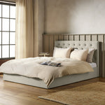 Halstead Small Double End Lift Ottoman Bed - Cream | Practical Lift Access