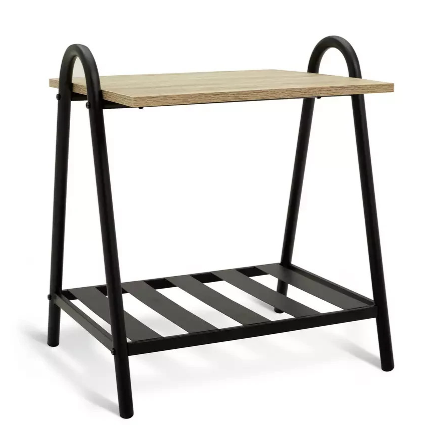 Turner Bedside Table Black | Bedroom Nightstand Storage Furniture