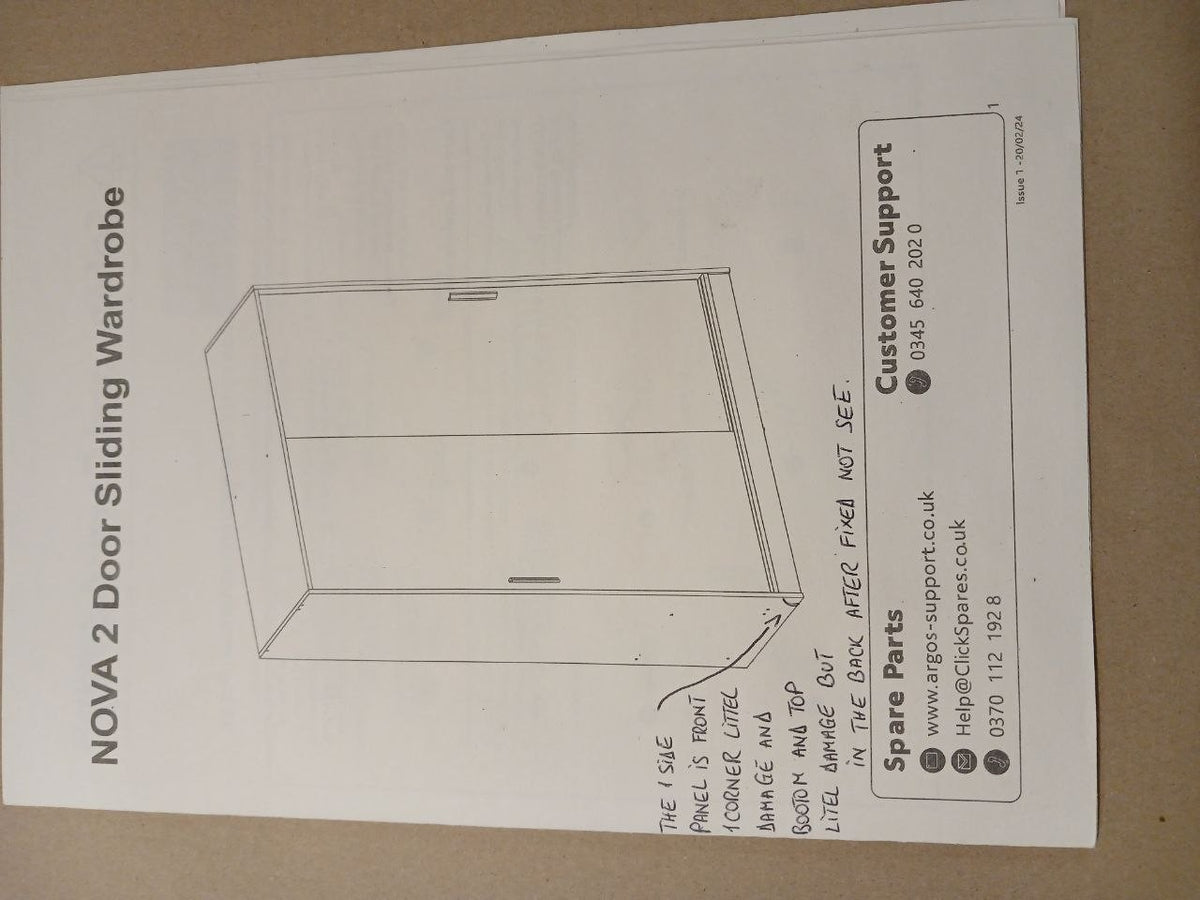Nova 2 Door Sliding Wardrobe - Anthracite (1112)