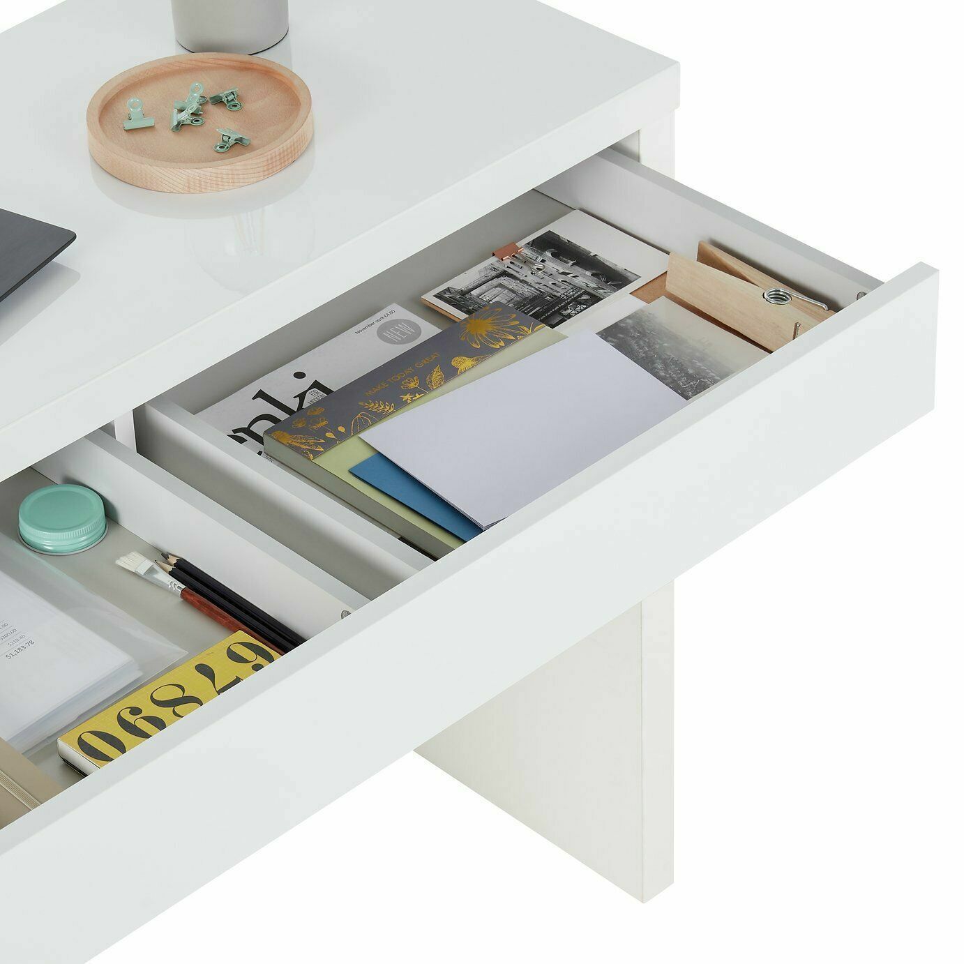 Habitat Jenson Dressing Table Desk - White Gloss