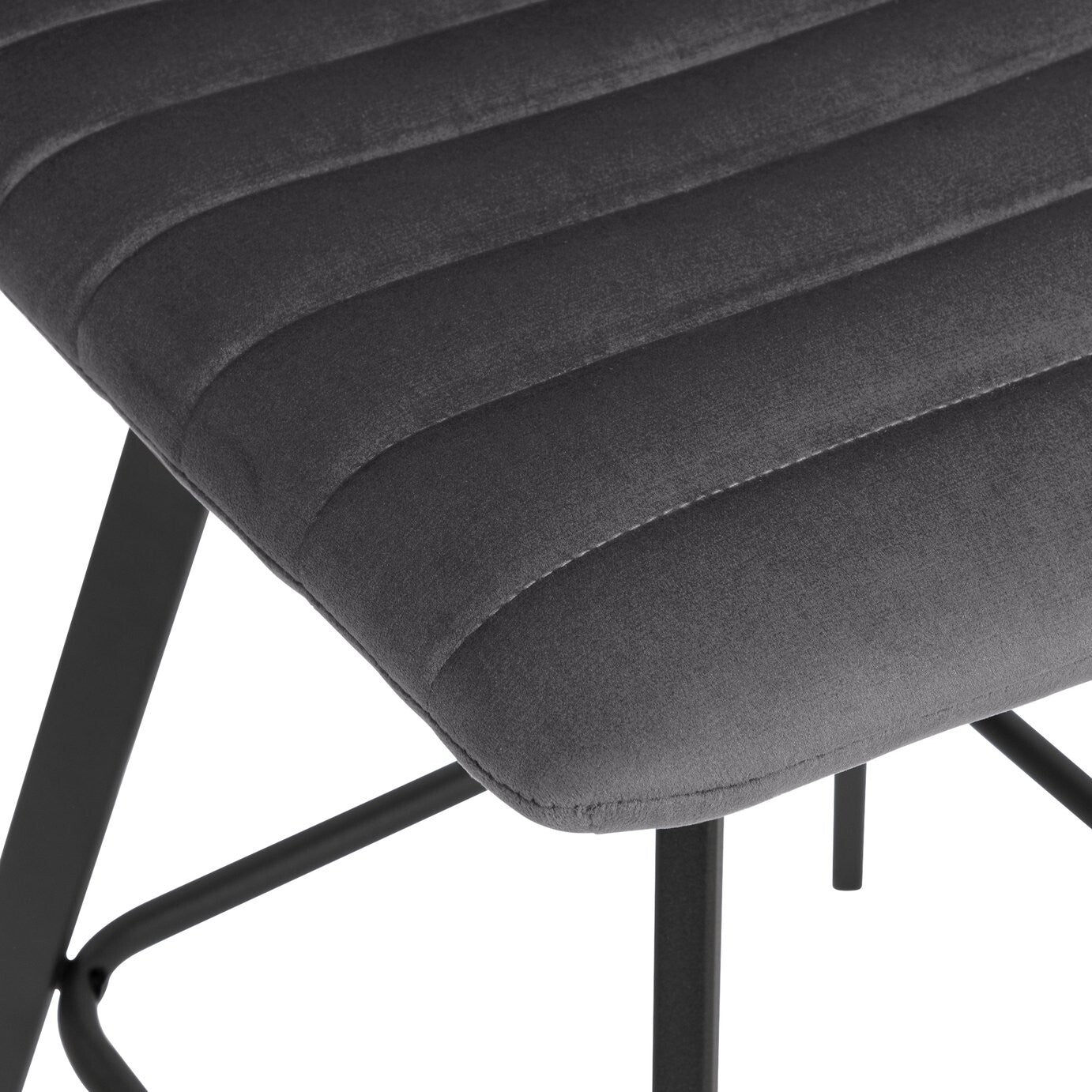 Keaton Velvet Counter Bar Stool - Charcoal