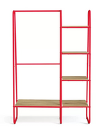 Ryan Clothes Rail with Shelves Red | Open Wardrobe Storage Rack Furniture