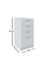 JD Greta Fixed Height Kitchen Drawer Unit 400mm - White Matt A-