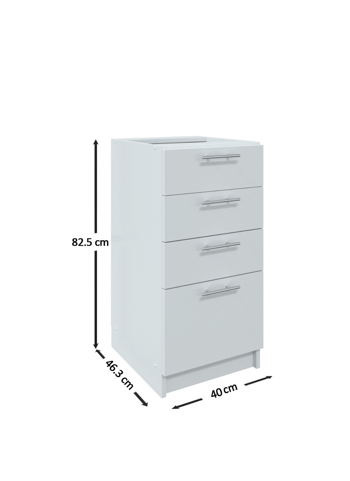 JD Greta Fixed Height Kitchen Drawer Unit 400mm - White Matt A-