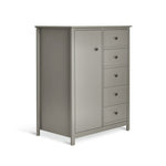 Brooklyn 1 Door 5 Drawer Short Wardrobe - Grey | Short Home Storage