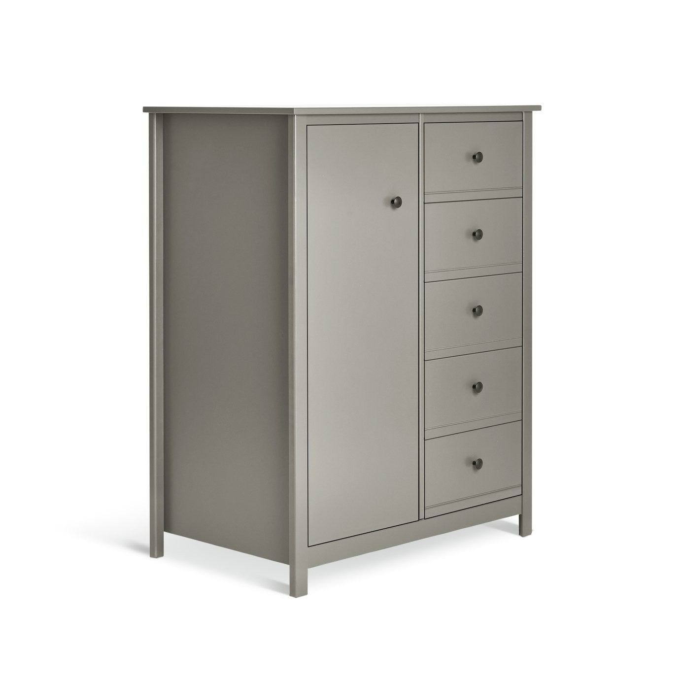 Brooklyn 1 Door 5 Drawer Short Wardrobe - Grey | Short Home Storage