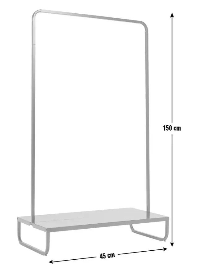 Lorelei Double Clothes Rail Black | Open Wardrobe Garment Storage Rack Furniture