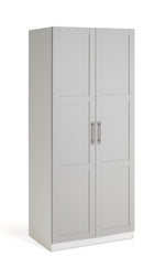Habitat Munich Panelled 2 Door Wardrobe - Grey