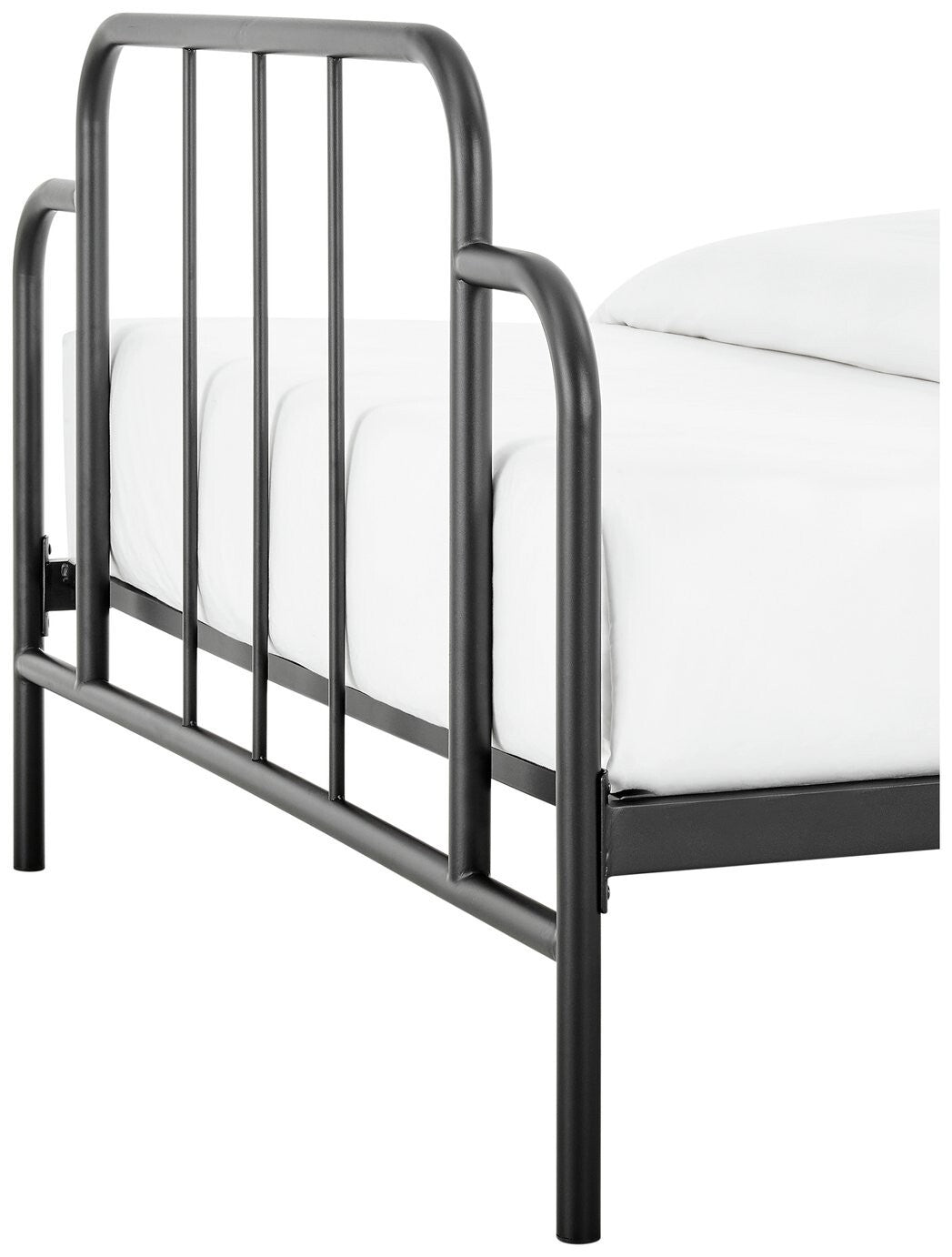Jacques Double Metal Bed Frame Black | Sturdy Bedroom Furniture with Mattress