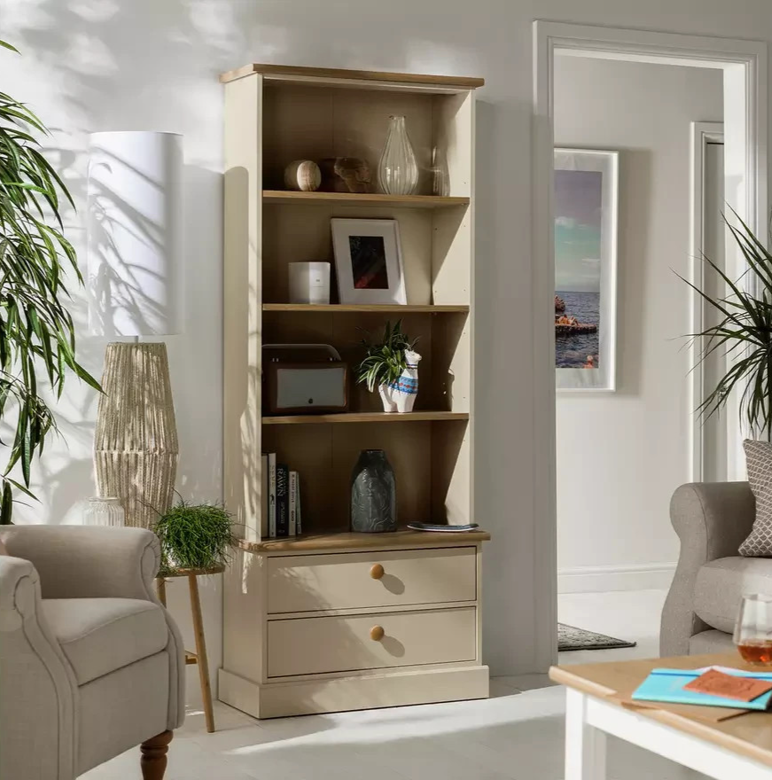 Home Winchester Bookcase Natural | Wooden Storage Shelving Display Unit