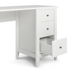 Minato 3 Drawer Office Desk - White | Modern workstation desk