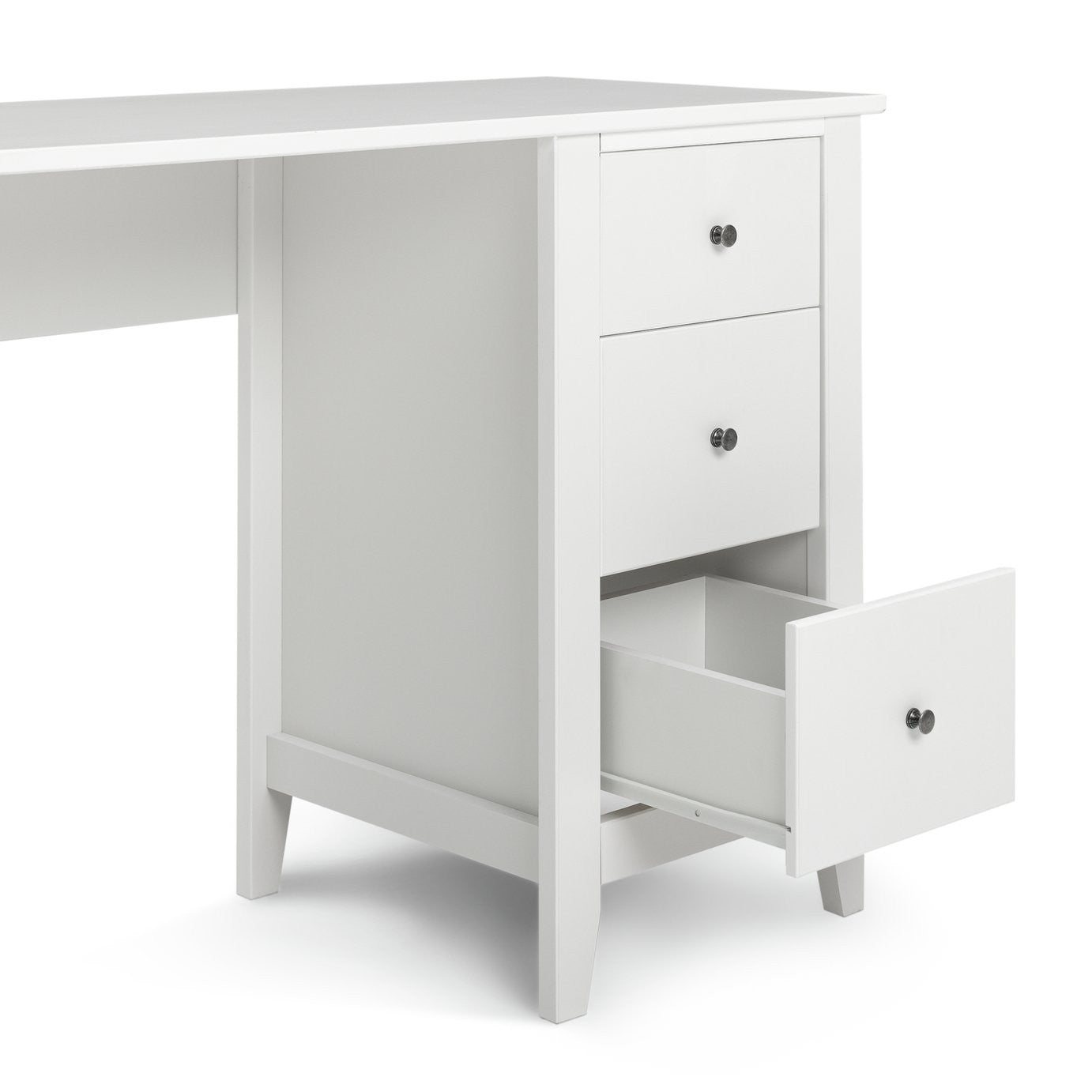 Minato 3 Drawer Office Desk - White | Modern workstation desk