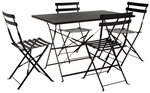 Habitat Eve 4 Seater Folding Metal Patio Set Black | Outdoor Garden Table Chairs