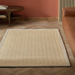 Herringbone Neutral Boarder Jute Rug - 230x160cm