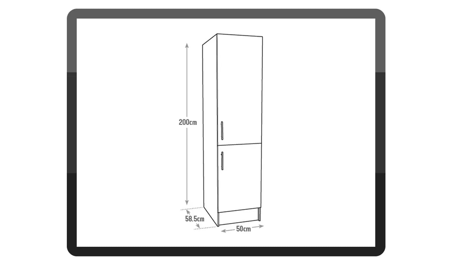 Home Athina 500mm Fitted Kitchen Tall Unit - White ( B Grade )
