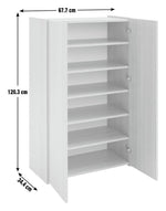 Seville 2 Door Shoe Storage Cabinet - Grey & Oak