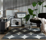 Habitat Mid Century Mini Geo Rug - Grey & White - 160x230cm