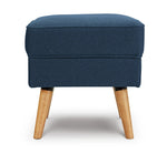 Habitat Callie Velvet Footstool - Petrol Blue