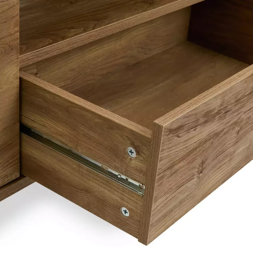 Nomad 2 Door 1 Drawer Media Unit Natural | Living Room TV Stand Cabinet Furnitur