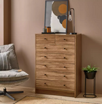 Home Malibu 7 Drawer Chest Walnut | Bedroom Storage Furniture Unit