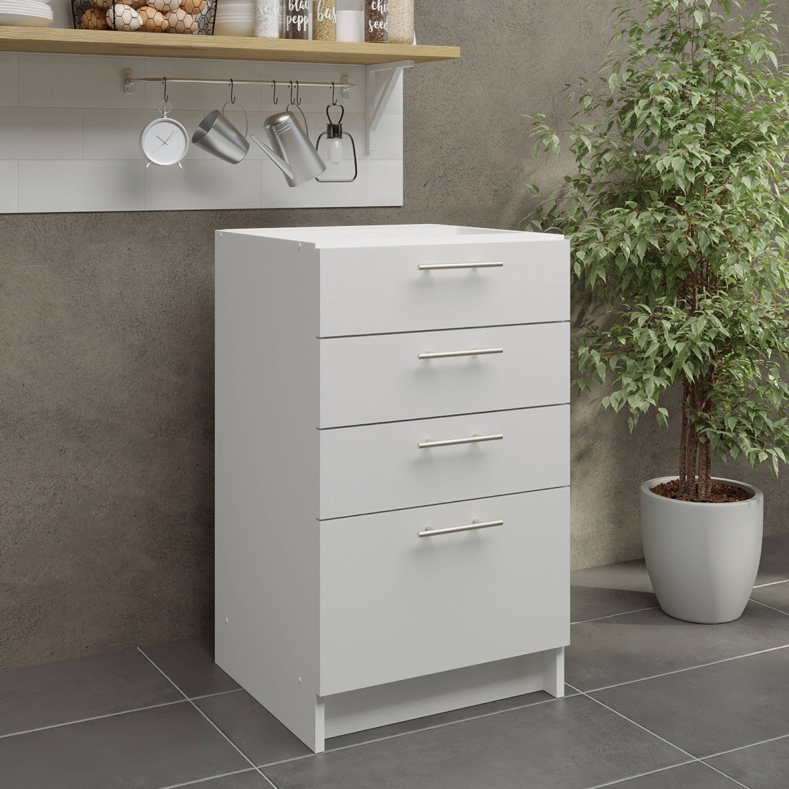 JD Greta Fixed Height Kitchen Drawer Unit 500mm - White Matt A-