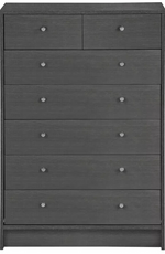 Malibu Modern 7 Drawer Chest Of Drawers Storage Cabinet - Black Oak Effect