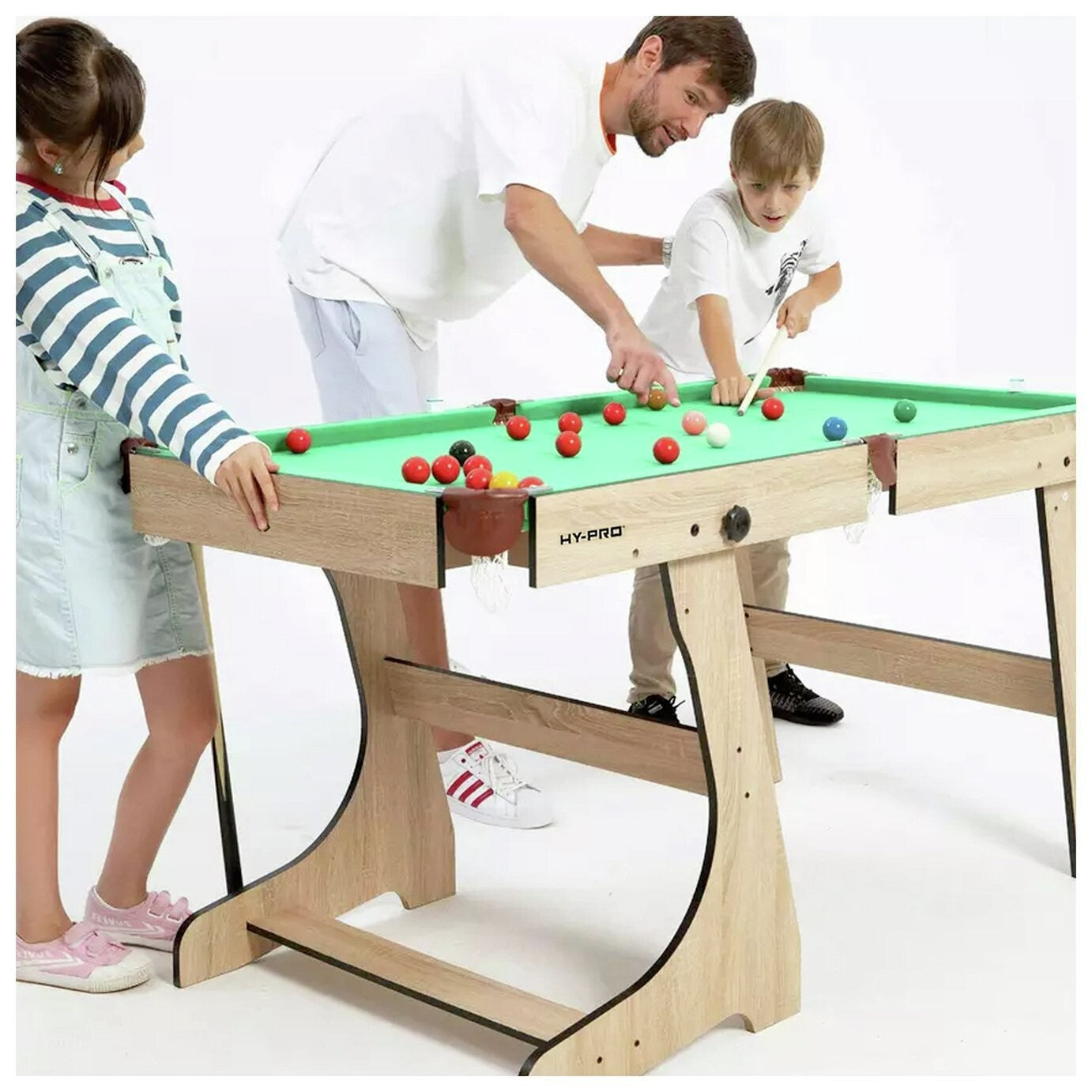 Hy-Pro 6ft Folding Snooker and Pool Table - Oak (B Grade)