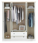 Kensington 4 Door 2 Drawer Wardrobe - Soft Grey