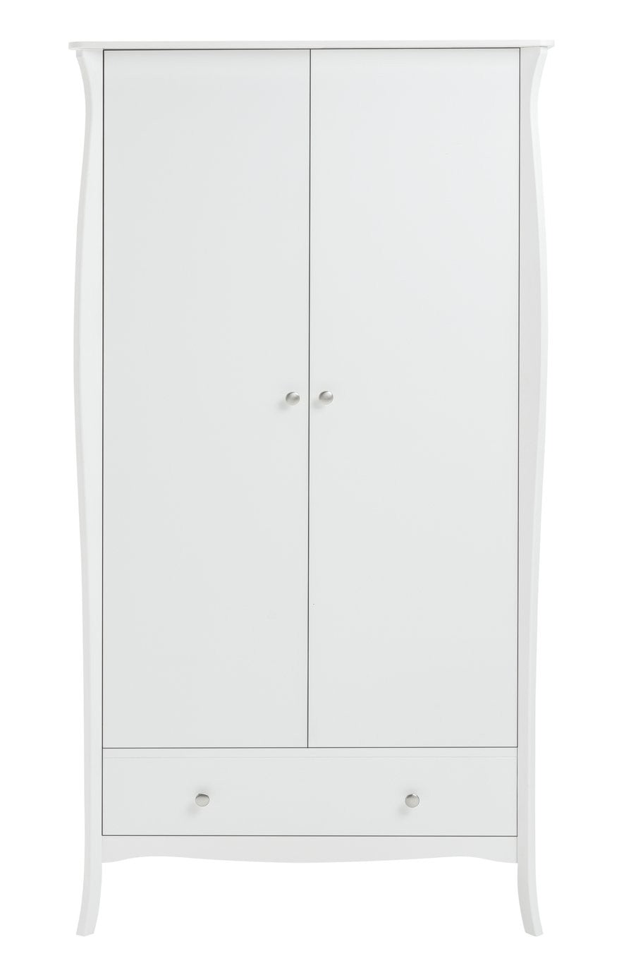 Home 2 Door 1 Drawer Wardrobe - White | Curvaceous looks wardrobe