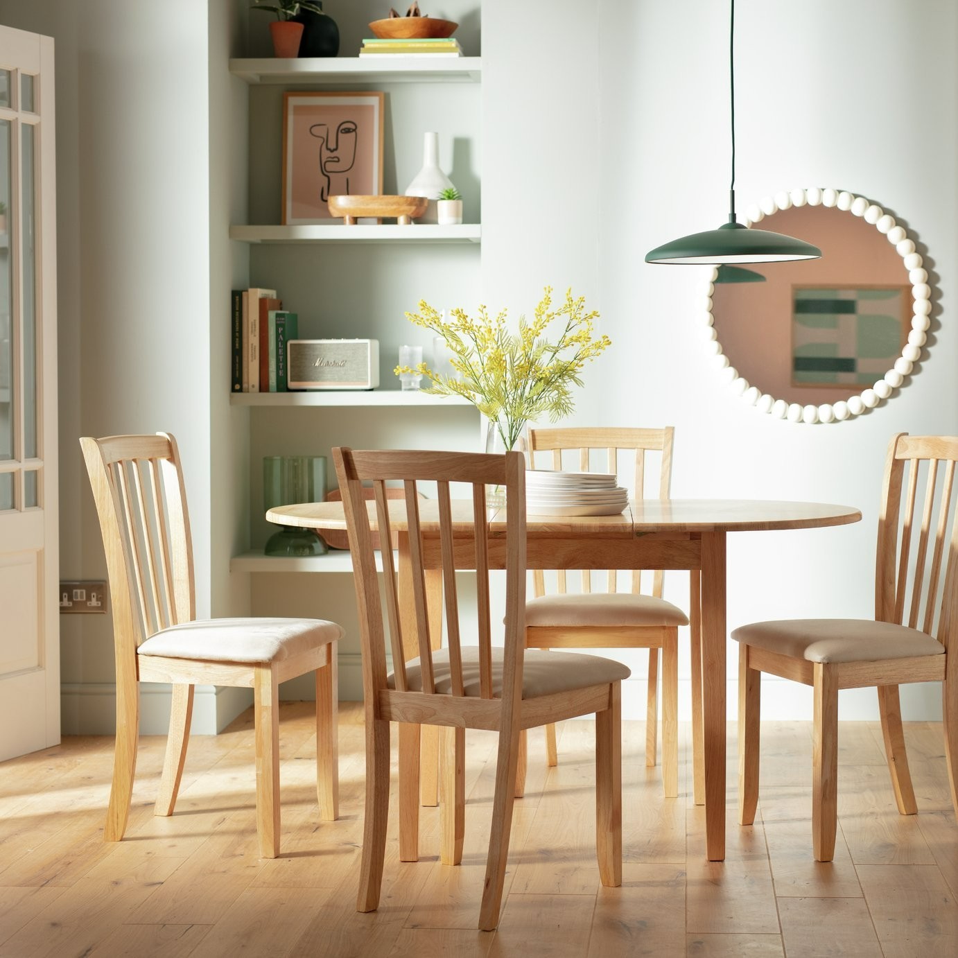 Home Banbury Extending Solid Wood Dining Table-Natural | Dining room furniture