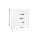 Oldham Wide 4 Drawer Chest - Walnut | Space-saving Bedroom Storage