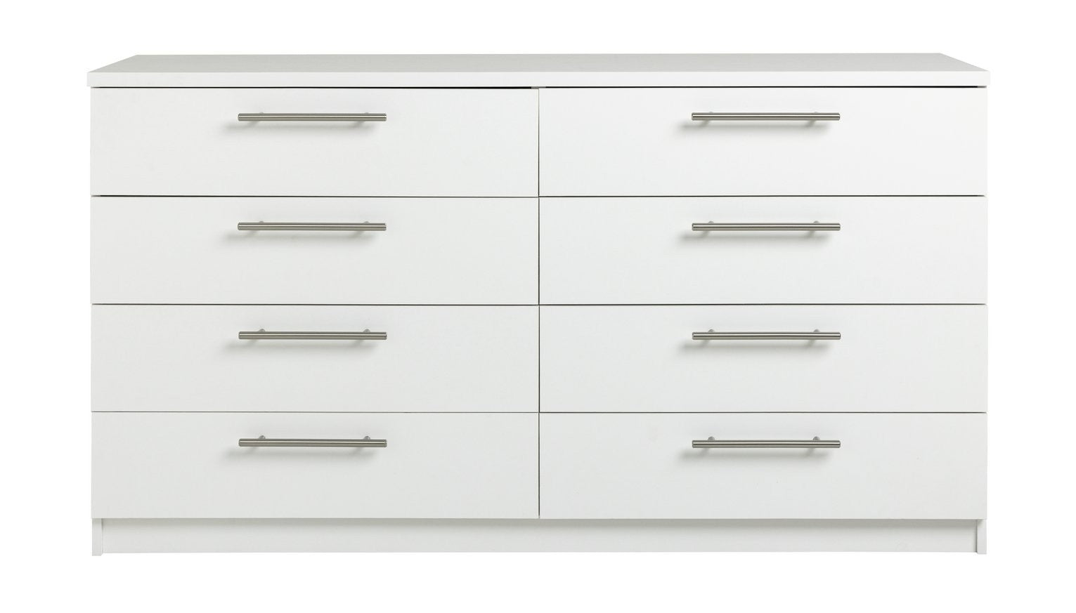 Home Brisbane 8 Drawer Chest - White | Bright Contemporary Look
