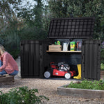 Keter Store It Out Midi 880L Garden Storage Box - Brown | Outdoor Tool Storage