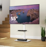 AVF AR-UN60WC TV Stand Up to 70 Inch White | Modern Living Room TV Unit