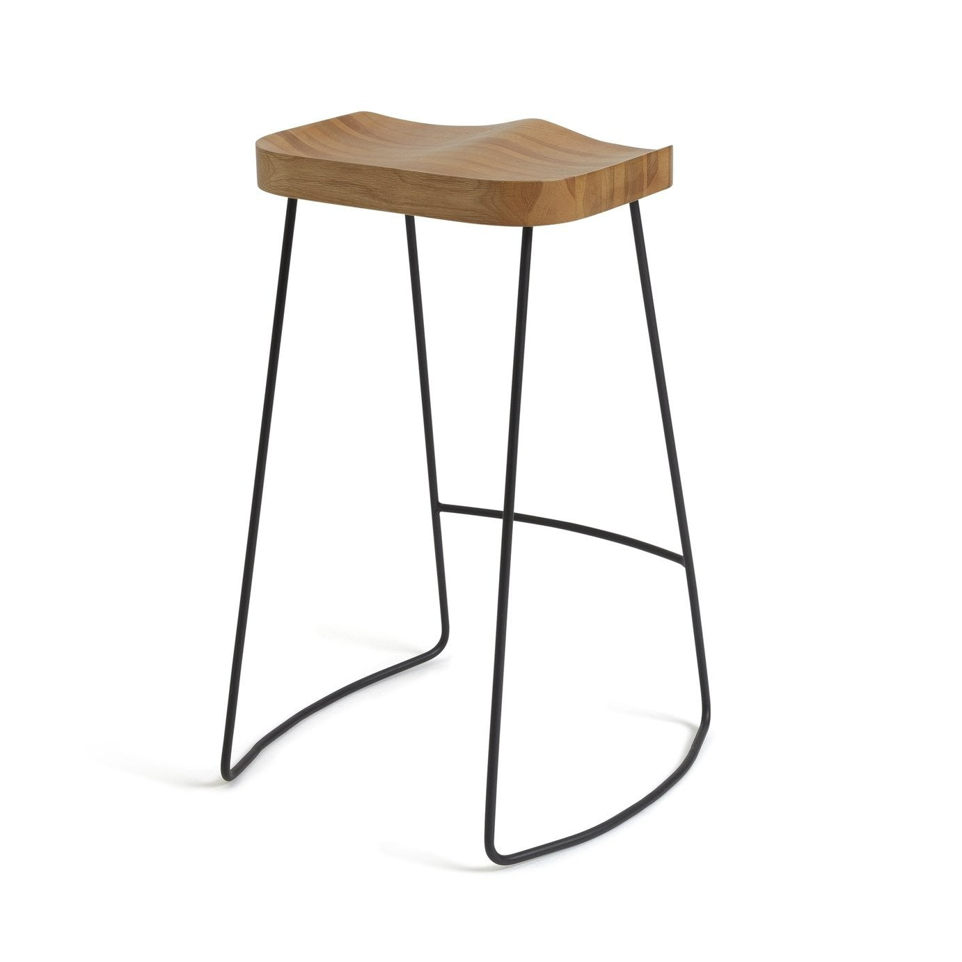 Arte Metal Bar Stool - Oak | Contemporary High Chair for Bar or Island