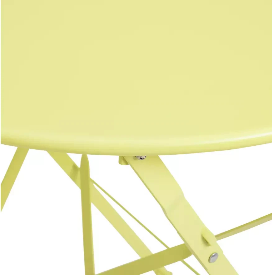 Eve 2 Seater Folding Metal Garden Bistro Set Yellow | Outdoor Patio Set