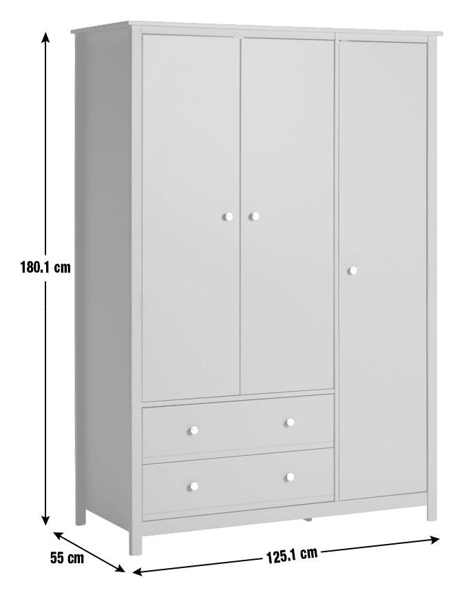 Brooklyn 3 Door Wardrobe - Green | Spacious Clothing Organization