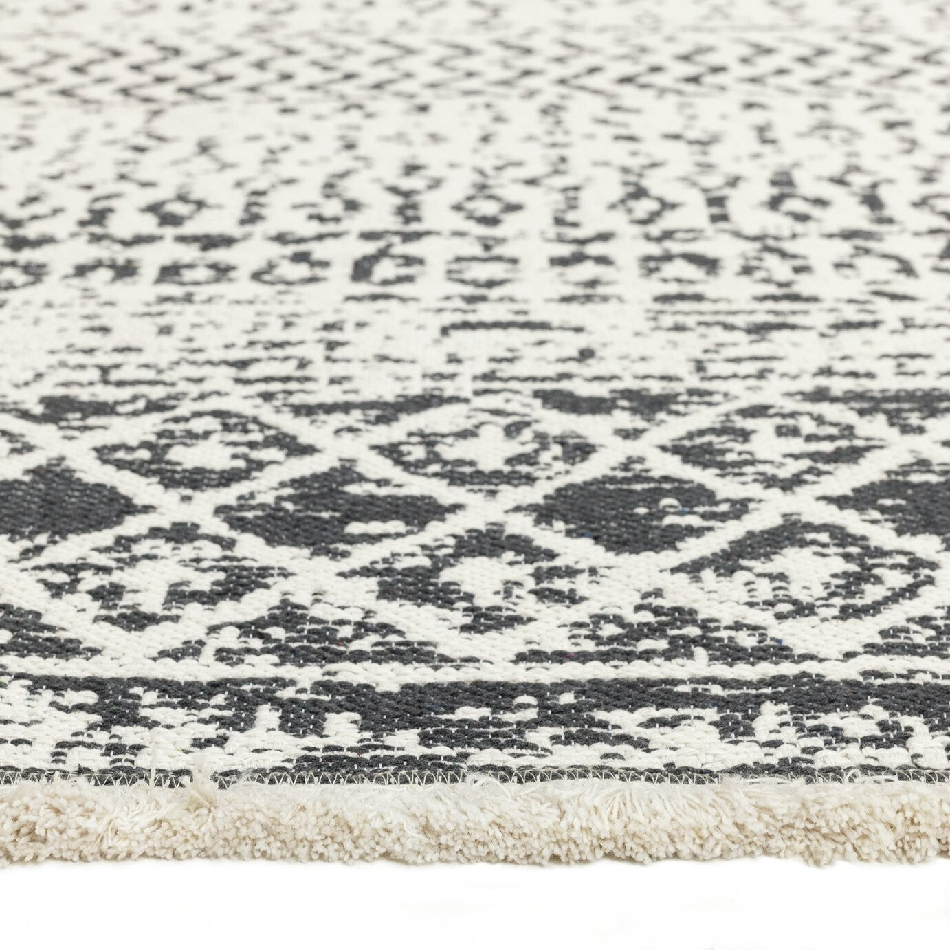 Moroccan Reversible Grey Flatweave Rug - 230x160cm