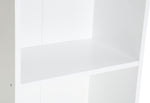Home Malibu Narrow Bookcase - White | Bookshelf Storage Cabinet for Living Room