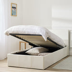 Home Lavendon Single End Lift Ottoman Bed - White | Modern Space-Saving Bed