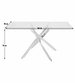 Blake Glass 6 Seater Dining Table - Chrome (B Grade 1057)