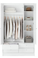 Home Malibu 3 Door 4 Drawer Wardrobe - White (B Grade)